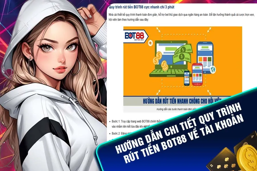 Chi tiết các bước rút tiền Bot88