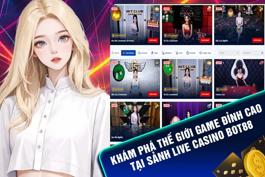 Khám phá thế giới game đỉnh cao tại Live Casino Bot88