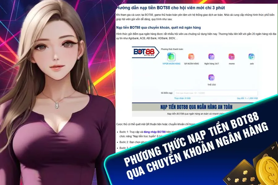 Hướng dẫn nạp tiền Bot88 qua tài khoản ngân hàng